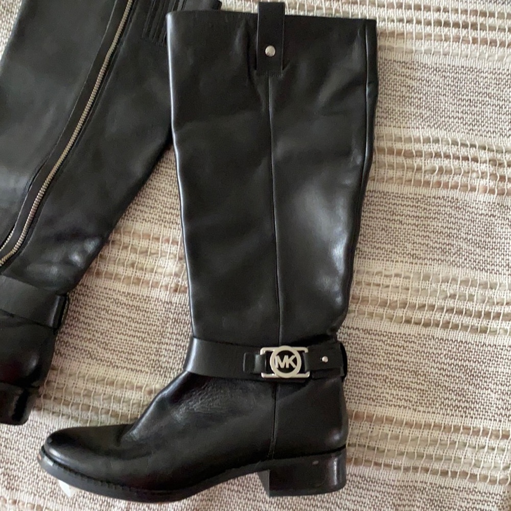 Michael Kors black all leather riding boots